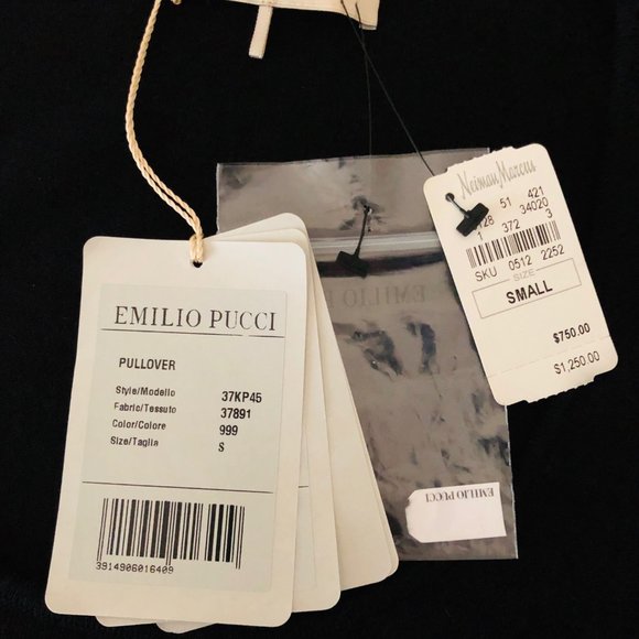 Emilio Pucci Black Open Neck Wool & Lace Sweater S - Picture 7 of 8